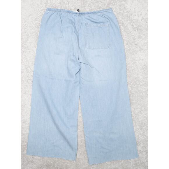 H&M Blue Wash Wide Leg Pull On Jeans Denim Pants Womens Size M - Picture 3 of 12